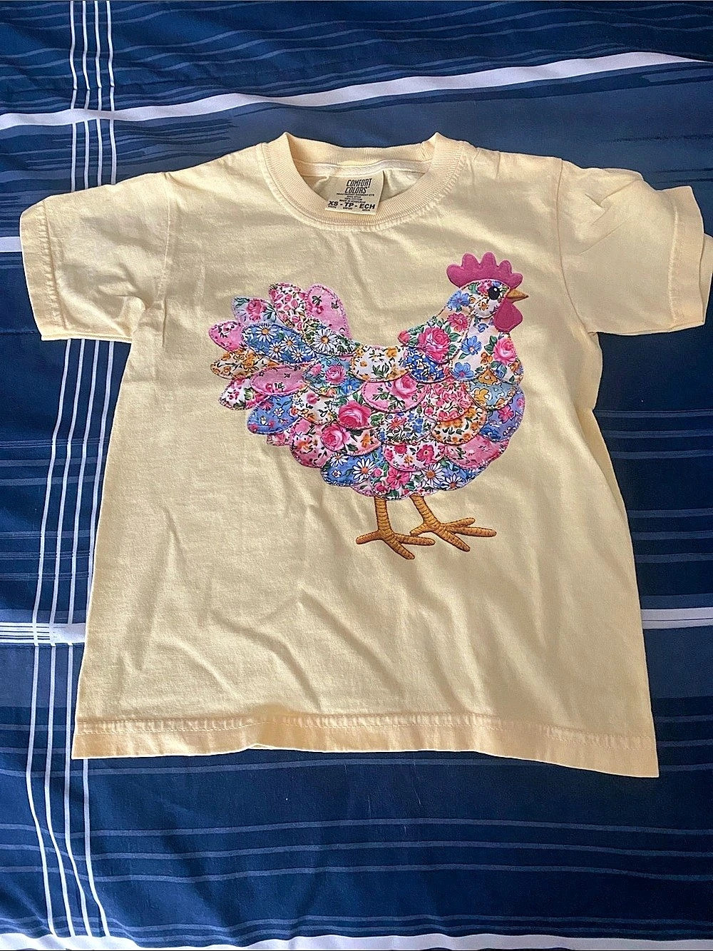 Floral Faux Patchwork Comfort Colors Size XS(YOUTH)